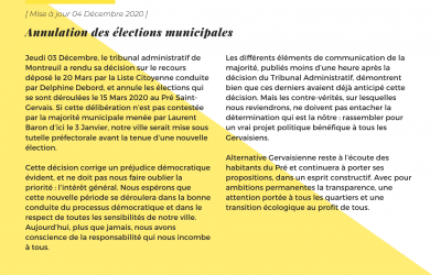 [Annulation des élections municipales]