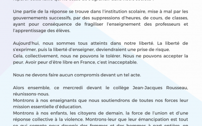 [ Cérémonie républicaine en hommage à notre concitoyen Samuel Paty ]